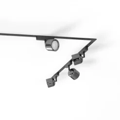 Lindby Skinne system 48V Lumaro spots 7 lyskilder sort Ø8cm dæmpbar