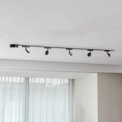 Skinne system 48V Lumaro, spots, 5 lyskilder, sort, Ø 7,3cm^Lindby Discount