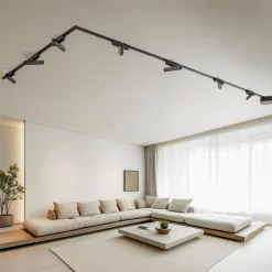 Lindby Skinnesystem>Skinnesystem Lumaro, lyskilder, 7 lyskilder, sort, 48 V, dæmpbar