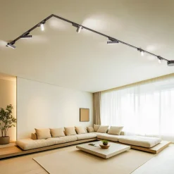 Lindby Skinnesystem>Skinnesystem Lumaro, lysliste, 7 lyskilder, sort, 48 V, dæmpbar