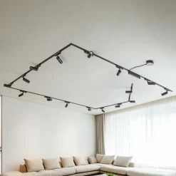 Skinnesystem 48V Lumaro spots 16-flg. sort Ø4cm dæmpbar^Lindby Best