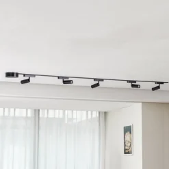 Lindby Arbejdsrum/Kontor|Skinnesystem>Skinnesystem 48V Lumaro spots 5 lyskilder sort Ø 4cm dæmpbar