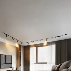 Skinnesystem 48V Lumaro, spots, 9 lyskilder, sort, 25,7 cm, dæmpbar^Lindby Online