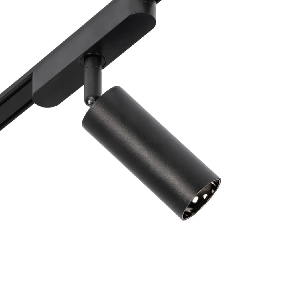 Lindby Arbejdsrum/Kontor|Skinnesystem>Skinnesystem 48V Lumaro, spots, 10 lyskilder, sort, Ø 4 cm