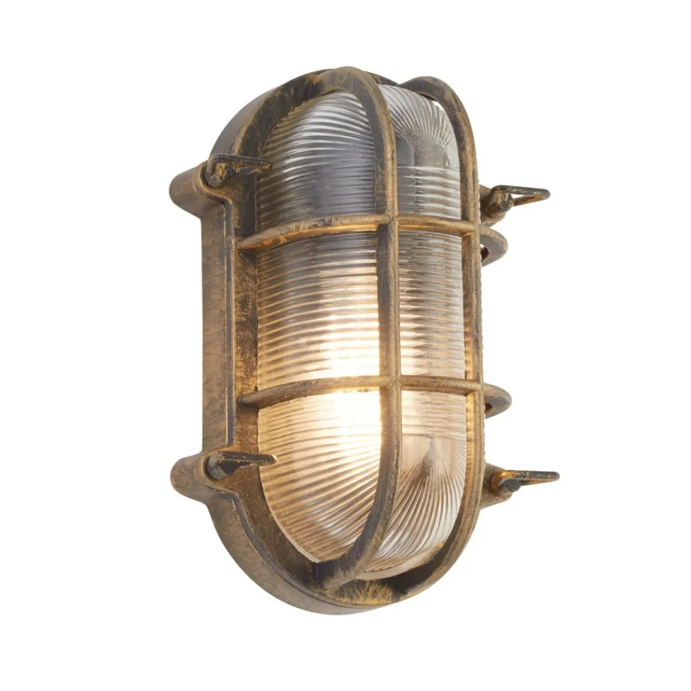 Searchlight Skotlampe Porto oval, sort-guld