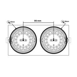 The Light Group Nedgravet Udebelysning|Udendørs Spot>SLC DL04 Square X2 LED-lampe 2700 K hvid