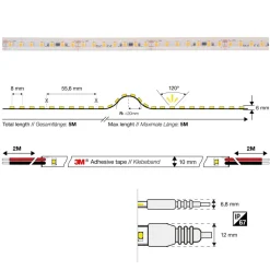 SLC LED-Strip sauna op til 105°C, 24V IP67 5m 3.000K^The Light Group Outlet