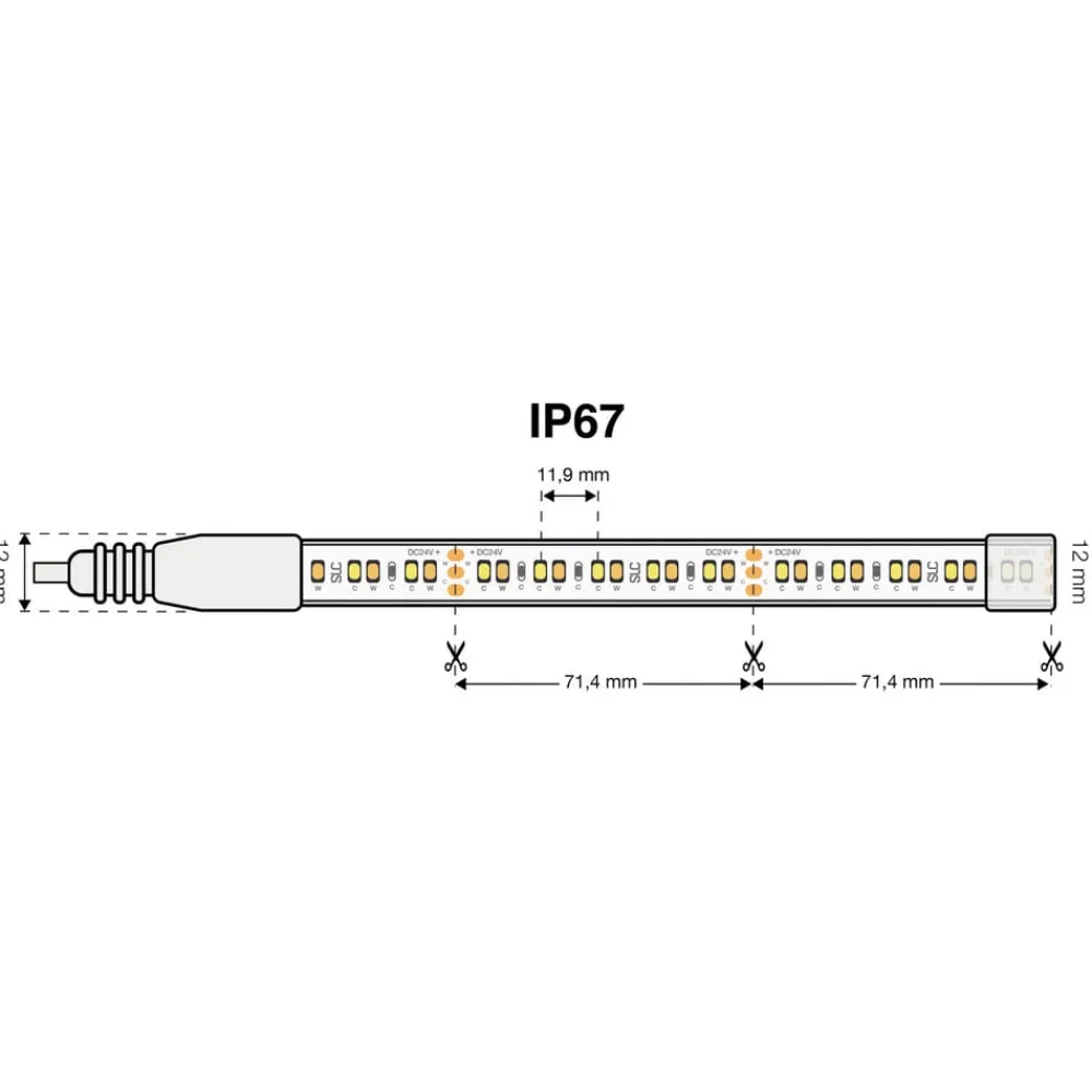 The Light Group SLC LED-Strip Tunable White 827-865 10m 125W IP67