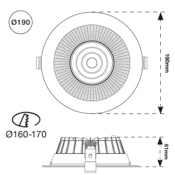 The Light Group SLC Shift LED-indbygningsspot Ø 19cm CCT, hvid