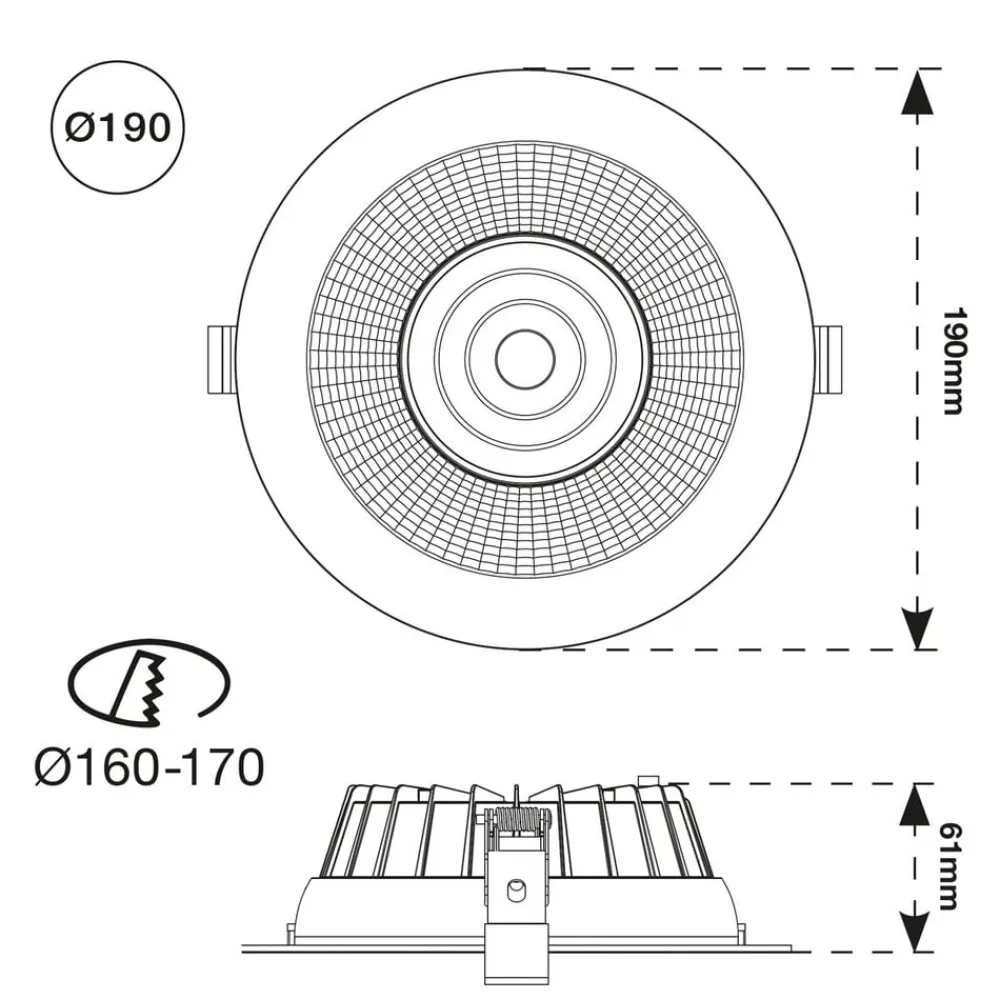The Light Group SLC Shift LED-indbygningsspot Ø 19cm CCT, hvid