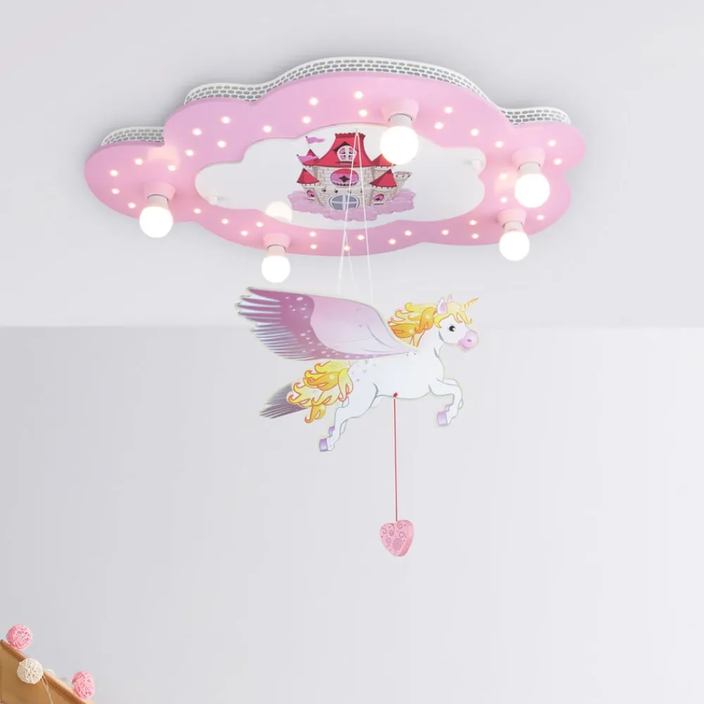 Slot loftlampe til børneværelset med enhjørning^Elobra Hot