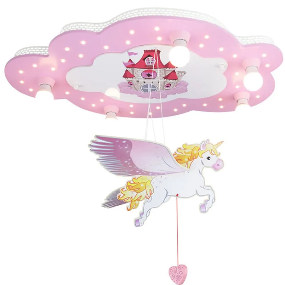 Slot loftlampe til børneværelset med enhjørning^Elobra Hot