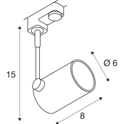 Bima I spotlight 3-kreds HV-skinne hvid^SLV New