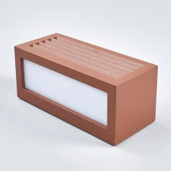 SLV Box L E27 udendørs væglampe, rustbrun