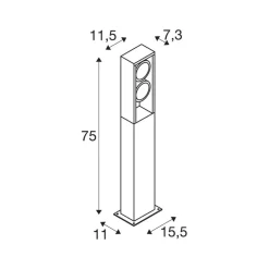 Eskina Frame 75 LED-vejlampe, antracit, aluminium, IP65, CCT^SLV Hot