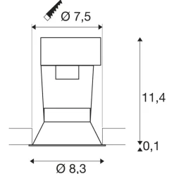 SLV Horn indbygningsspot GU10, mat sort