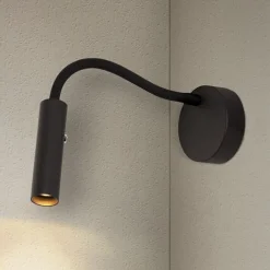 SLV Karpo Goose LED-væglampe, dæmpbar, sort