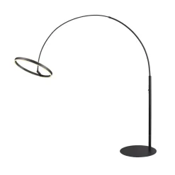 LED-gulvlampe One Bow FL, sort, stål, højde 232 cm^SLV Outlet