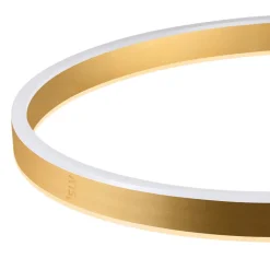 SLV LED-gulvlampe One Bow FL, sort/messingfarvet, stål