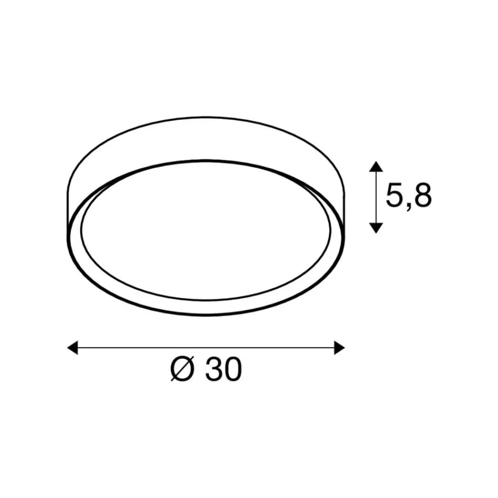 SLV Loftlamper>LED-loftlampe Decona, Ø 30 cm, hvid/guldfarvet, metal