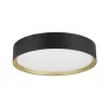 LED-loftlampe Decona, Ø 30 cm, sort/guldfarvet^SLV