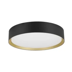 LED-loftlampe Decona, Ø 30 cm, sort/guldfarvet^SLV