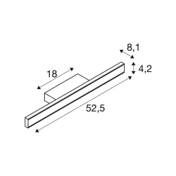 SLV LED-væglampe til badeværelset One Linear, 52 cm, hvid, metal, CCT