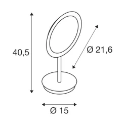 SLV Maganda LED-bordspejl, rundt, justerbart, CCT