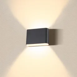 SLV Oval udendørs væglampe op/ned CCT 13,5 cm sort