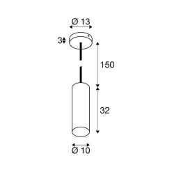 Pendellampe Enola, sort mat, Ø 10 cm, metal^SLV Sale