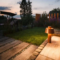 SLV Sokkellamper>Photoni 45 sokkellampe, rustfarvet, aluminium, højde 45 cm