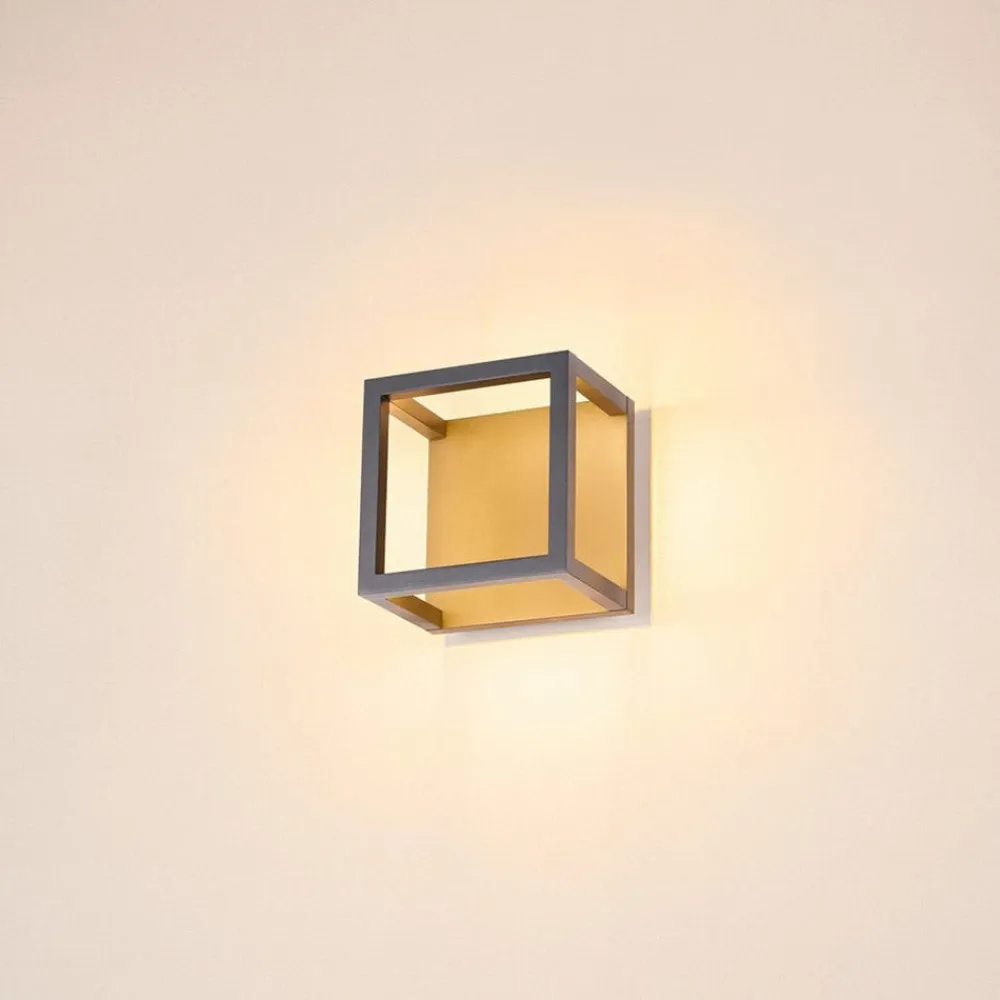 SLV Udendørs Loftlamper>Quadrulo LED udendørs loftslampe indir. antracit