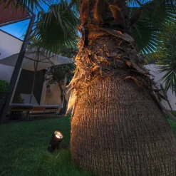 Samrina lampe med jordspyd, sort, plast, højde 13 cm^SLV