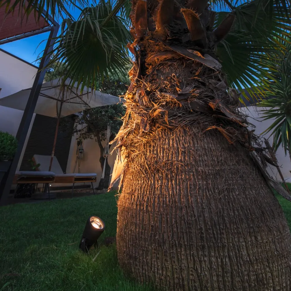 Samrina lampe med jordspyd, sort, plast, højde 13 cm^SLV