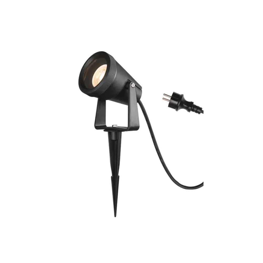 Samrina lampe med jordspyd, sort, plast, højde 13 cm^SLV