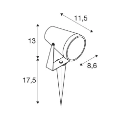 Samrina lampe med jordspyd, sort, plast, højde 13 cm^SLV