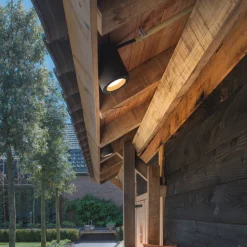 SLV Sitra udendørs loftlampe, antracit, aluminium, Ø 10 cm