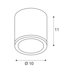 SLV Sitra udendørs loftlampe, antracit, aluminium, Ø 10 cm