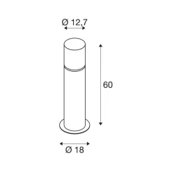SLV Sokkellamper>sokkellampe Rox akryl, højde 60 cm, grå, stål