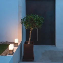 sokkellampe Square Pole, højde 30 cm, grå, stål^SLV Best