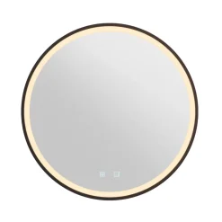 SLV Trukko LED-vægspejl IP44 CCT sort Ø 61cm