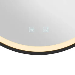 SLV Trukko LED-vægspejl IP44 CCT sort Ø 61cm