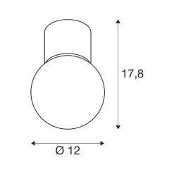 SLV Varyt loftlampe til badeværelset, sort, aluminium, Ø 12 cm