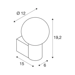 Varyt væglampe til badeværelset, sort, aluminium, bredde 12 cm^SLV