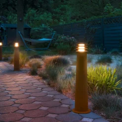 SLV Gadebelysning>vejlampe Rusty 70, rustfarvet, stål, højde 70 cm, IP55