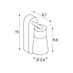SLV Væglamper>væglampe Puri 2.0 Cone, grå, bredde 15 cm, metal