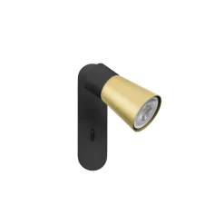 SLV Væglamper>væglampe Puri 2.0 Cone, sort/guldfarvet, 15 cm