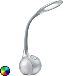 Sølvfarvet LED-bordlampe Paula^Globo Best