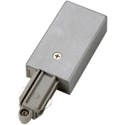 SLV Skinnesystem>-feeder 1-fase skinne jord højre sølv