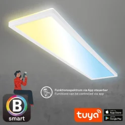 Briloner Smart LED loftlampe Tava, 98x20 cm, CCT, dæmpbar